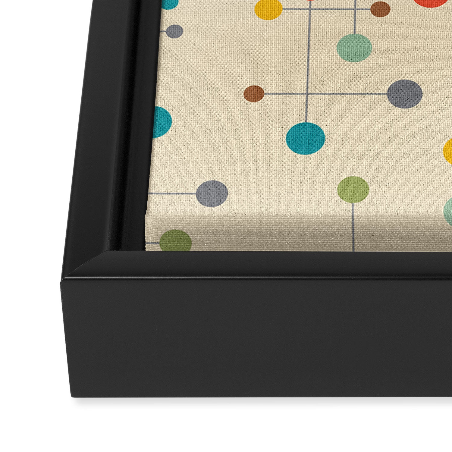 Mid-Century Dots Pattern Framed Canvas Print Gallery Image 3