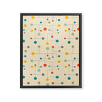 Mid-Century Dots Pattern Framed Canvas Print Gallery Image 8