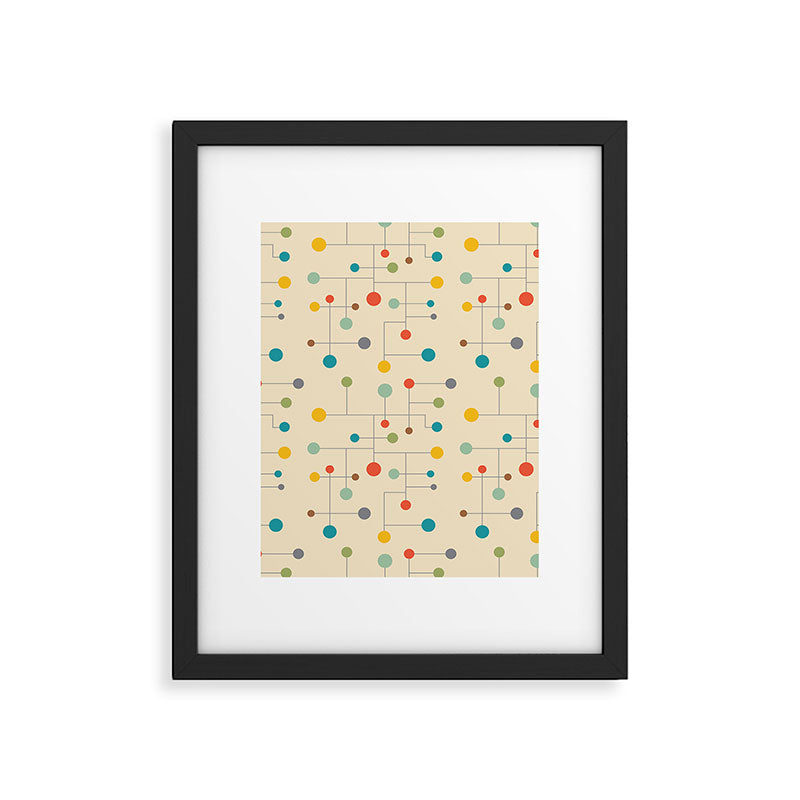 Mid-Century Dots Pattern Framed Art Print Gallery Image 6