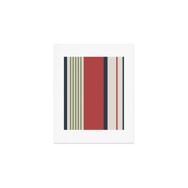 Modern Christmas Stripes 2025 Art Print Gallery Image 1