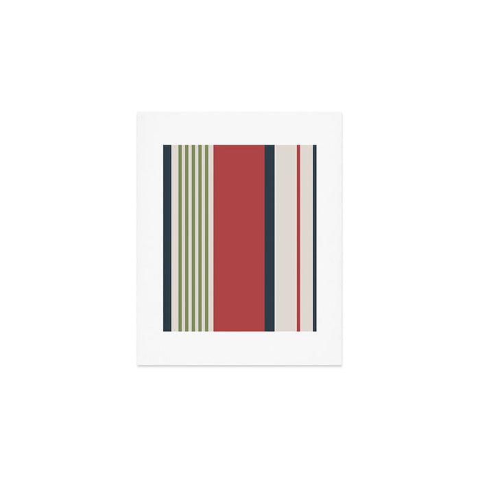 Modern Christmas Stripes 2025 Art Print Gallery Image 1