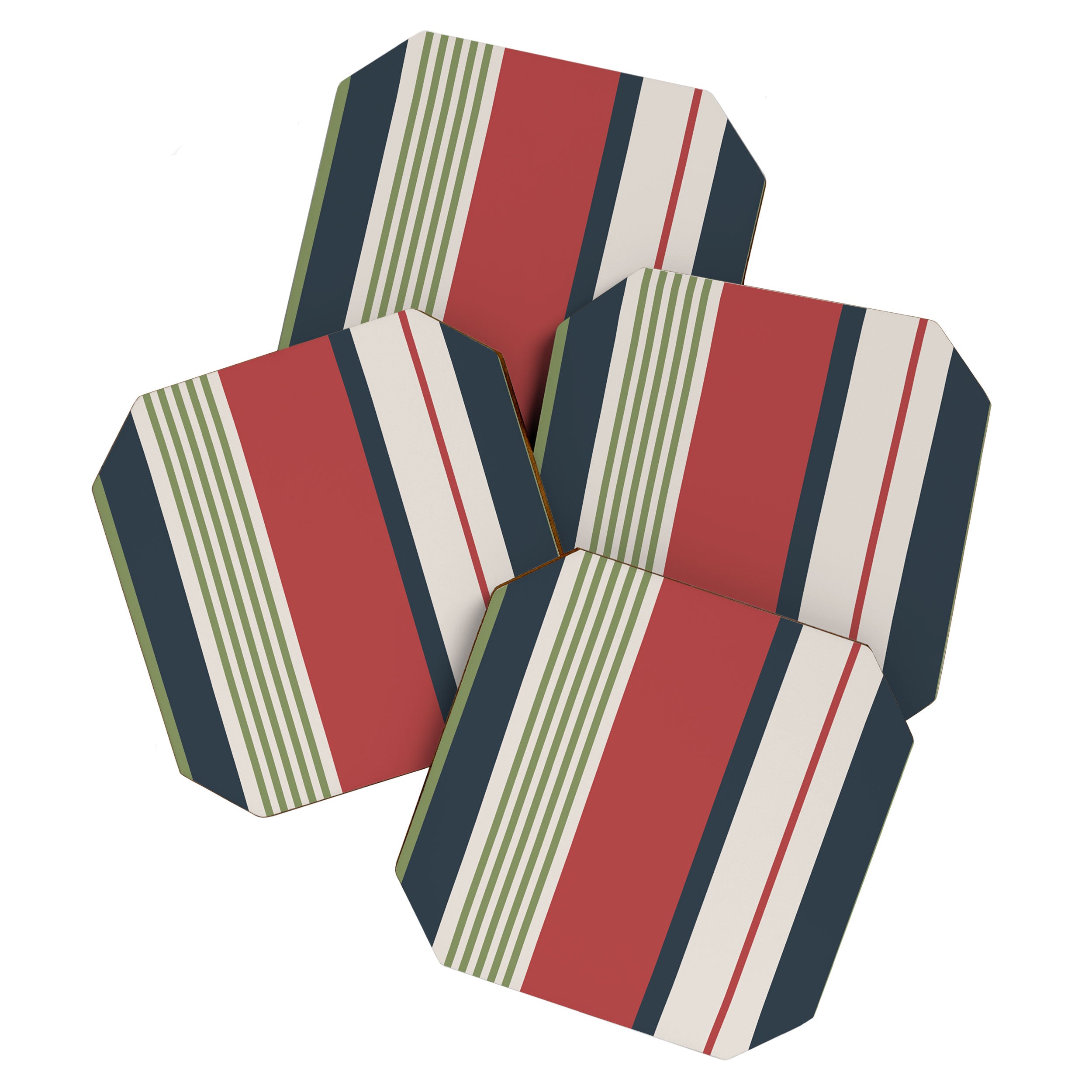Modern Christmas Stripes 2025 Coaster Gallery Image 1