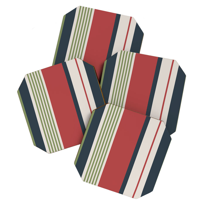 Modern Christmas Stripes 2025 Coaster Gallery Image 1
