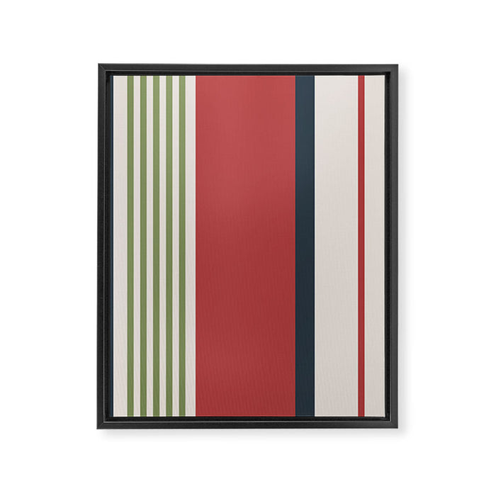 Modern Christmas Stripes 2025 Framed Canvas Print Gallery Image 1