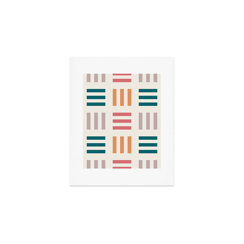 Modern Geometric Color Block Pattern Art Print Gallery Image 1
