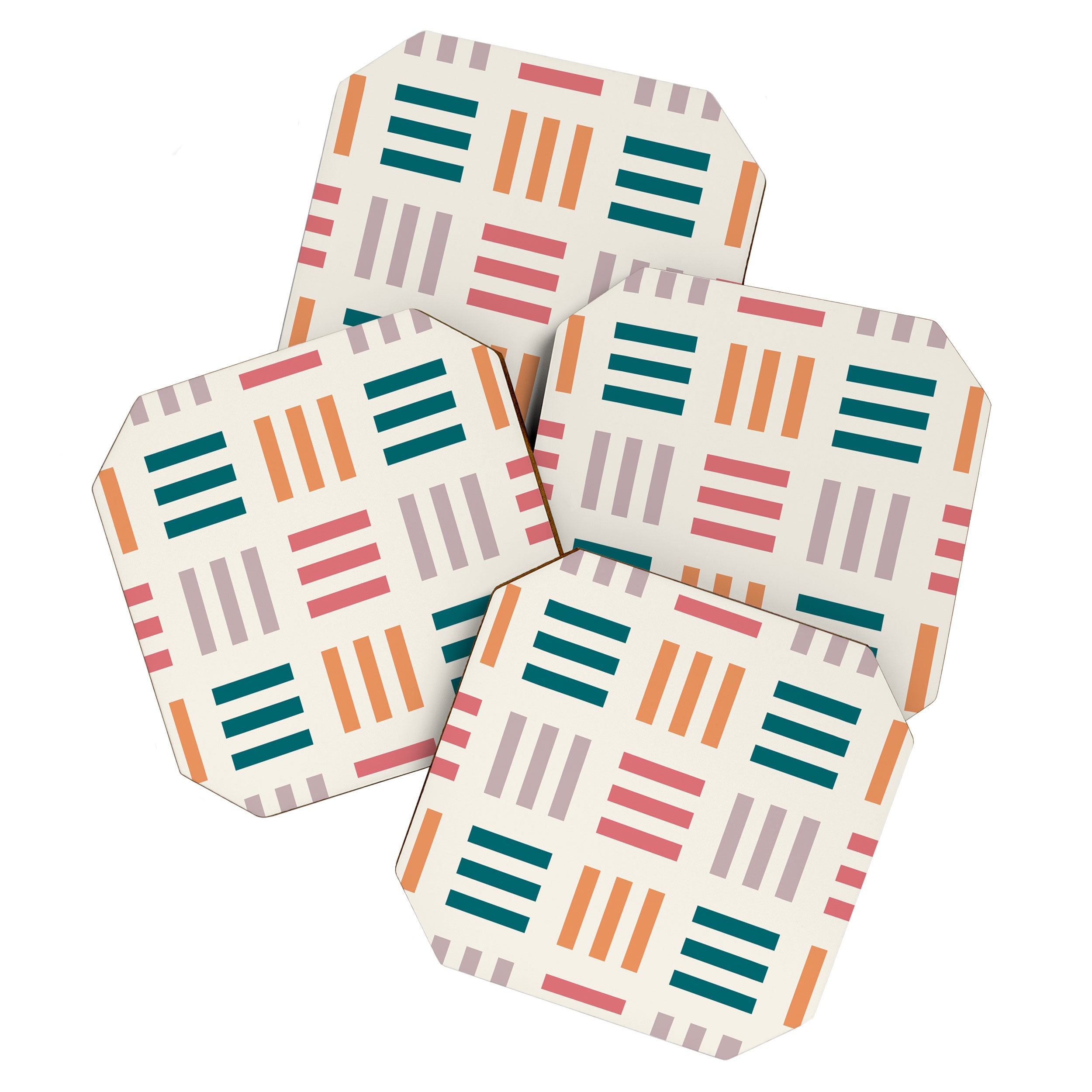 Modern Geometric Color Block Pattern Coaster Gallery Image 1