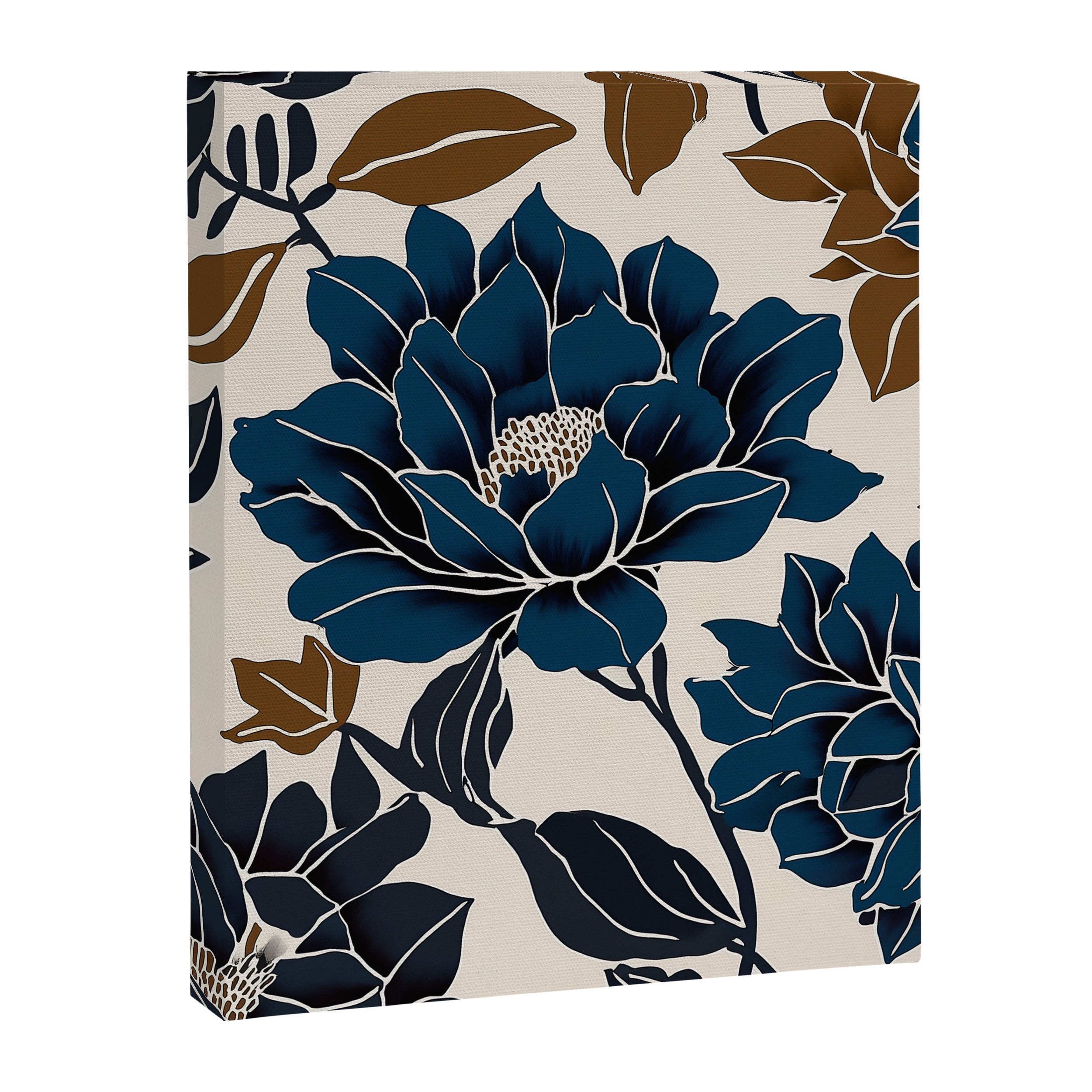 Modern Navy Floral Elegance Canvas Print Gallery Image 8