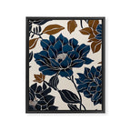 Modern Navy Floral Elegance Framed Canvas Print Gallery Image 8