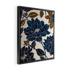 Modern Navy Floral Elegance Framed Canvas Print Gallery Image 2