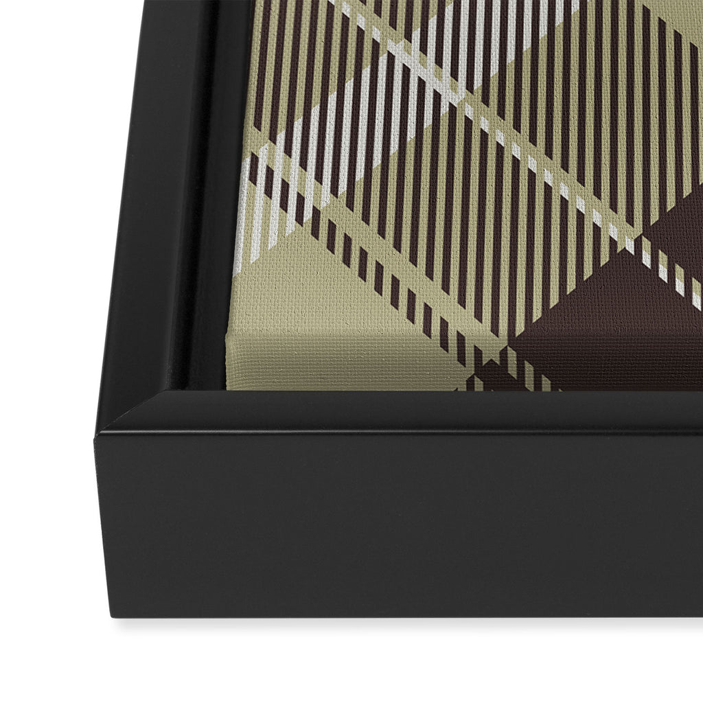 Modern Neutral Plaid Design Framed Canvas Print Gallery Image 3