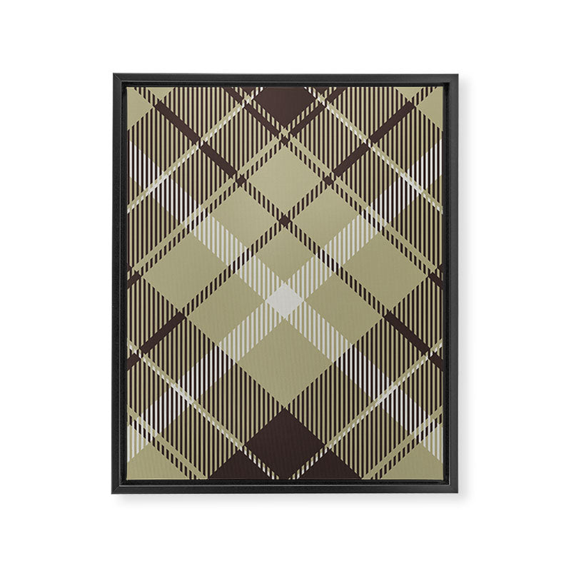 Modern Neutral Plaid Design Framed Canvas Print Gallery Image 8