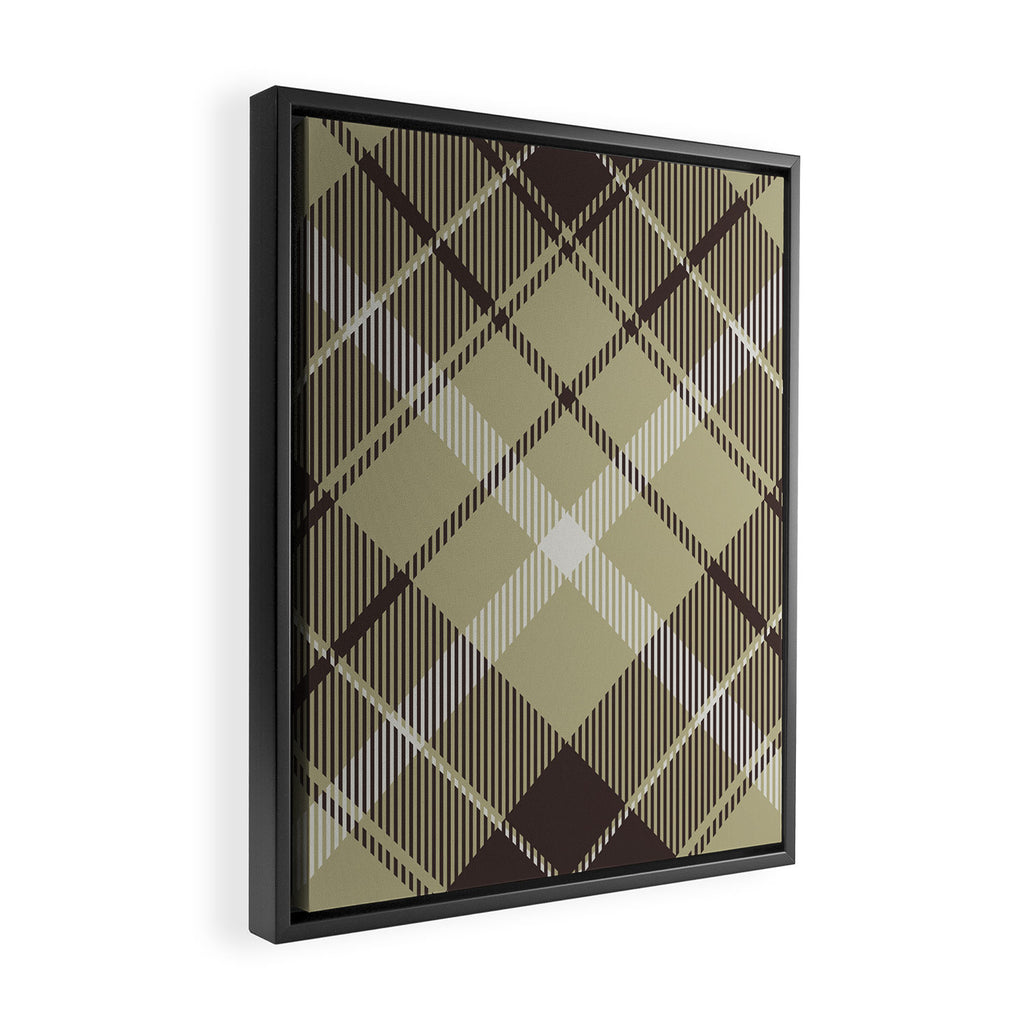 Modern Neutral Plaid Design Framed Canvas Print Gallery Image 2