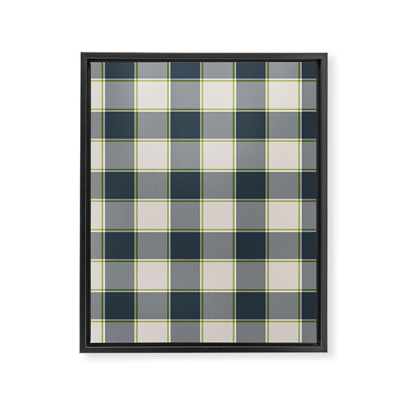 Modern Tartan in Earth Tones Framed Canvas Print Gallery Image 8