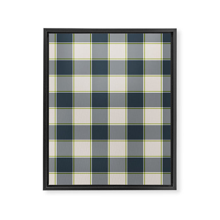 Modern Tartan in Earth Tones Framed Canvas Print Gallery Image 1