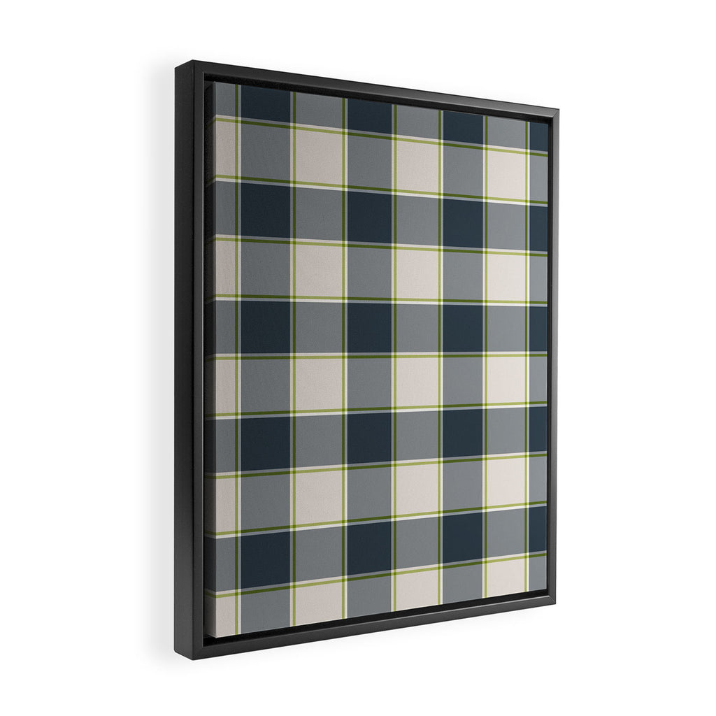 Modern Tartan in Earth Tones Framed Canvas Print Gallery Image 2