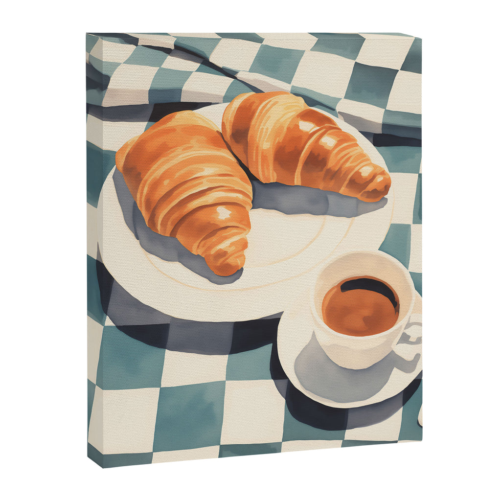 Morning Croissants and Coffee Bliss Canvas Print Gallery Image 6