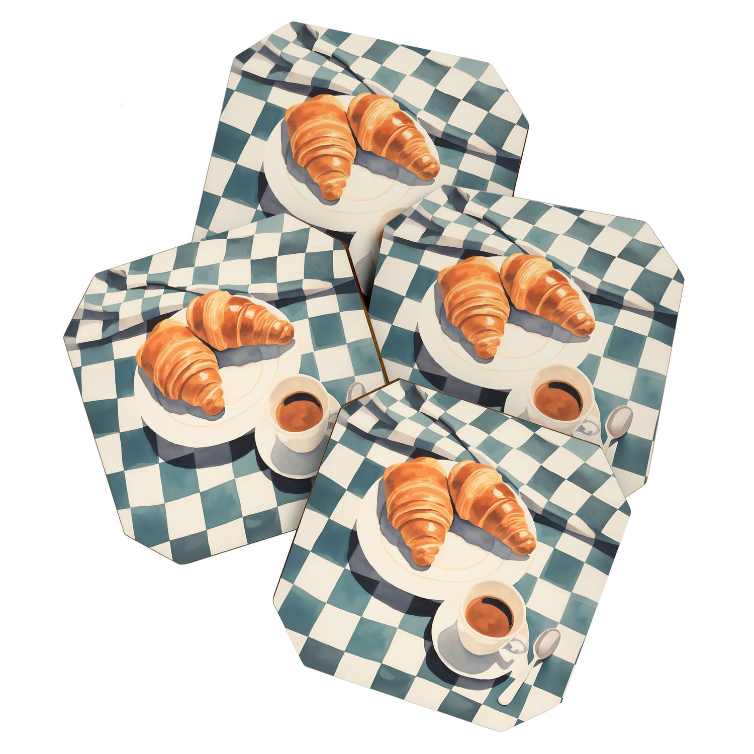 Morning Croissants and Coffee Bliss Coaster Gallery Image 1