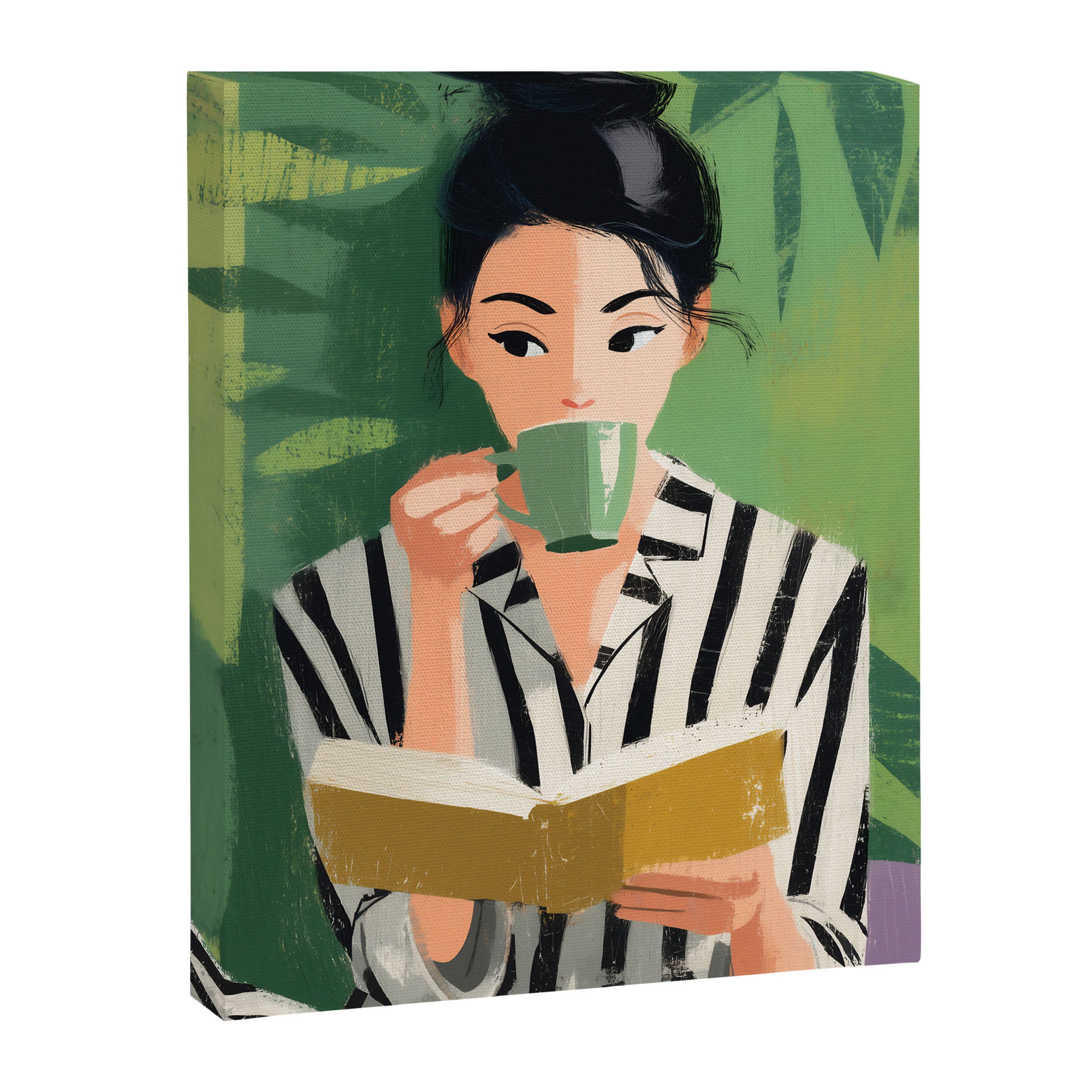 Morning Muse in Stripes Canvas Print Gallery Image 6