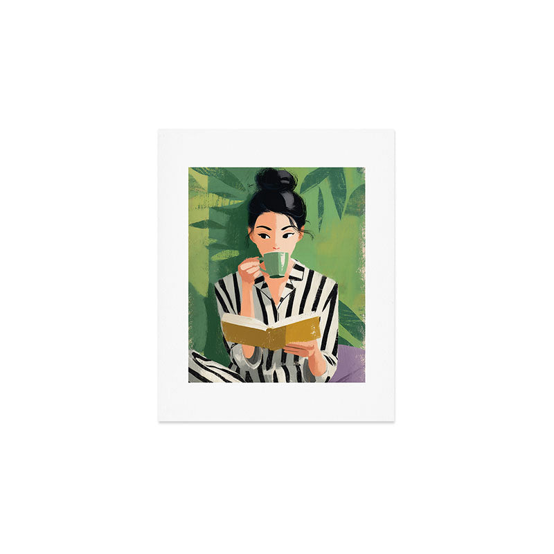 Morning Muse in Stripes Art Print Gallery Image 1