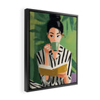 Morning Muse in Stripes Framed Canvas Print Gallery Image 2
