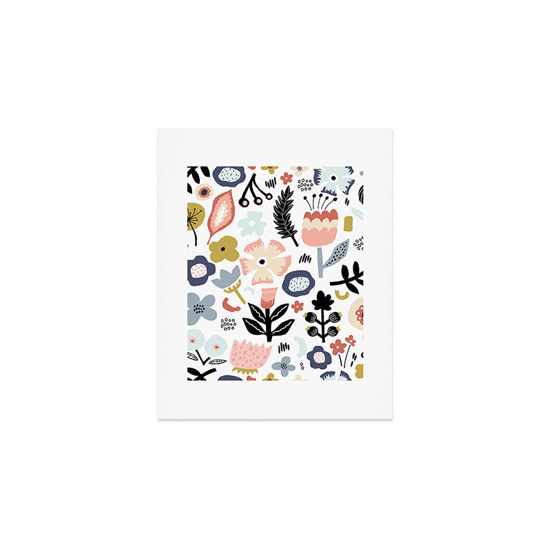 Naive Floral Scandinavian Design Art Print Gallery Image 1