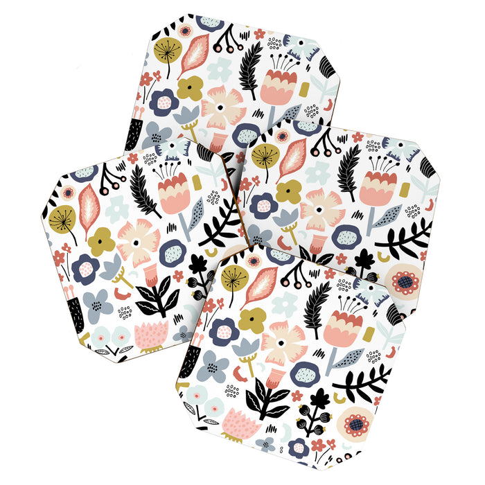 Naive Floral Scandinavian Design Coaster Gallery Image 1
