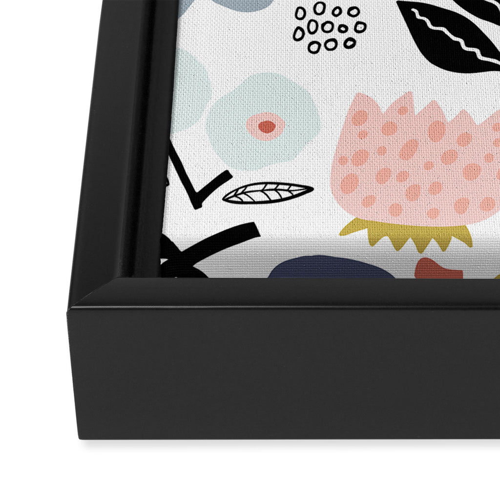 Naive Floral Scandinavian Design Framed Canvas Print Gallery Image 3