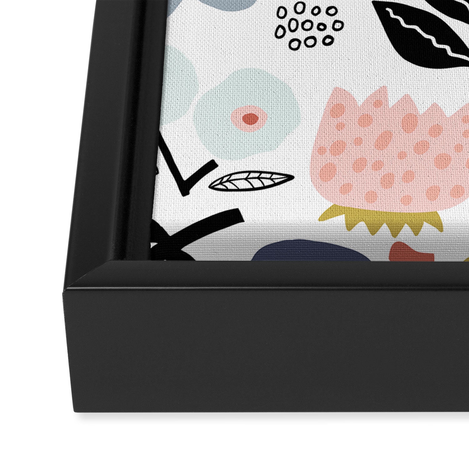 Naive Floral Scandinavian Design Framed Canvas Print Gallery Image 3