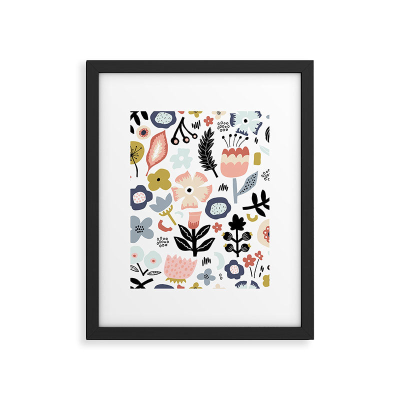 Naive Floral Scandinavian Design Framed Art Print Gallery Image 6