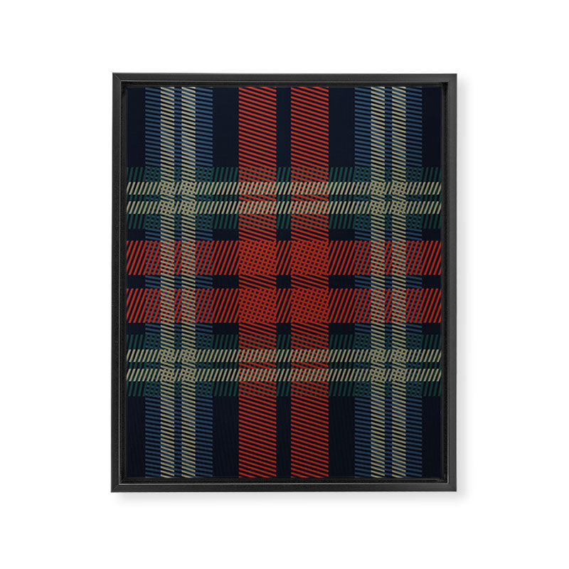 Navy Blue Red Classic Plaid Framed Canvas Print Gallery Image 8