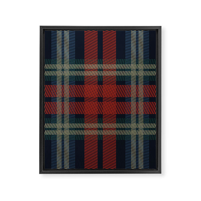 Navy Blue Red Classic Plaid Framed Canvas Print Gallery Image 1