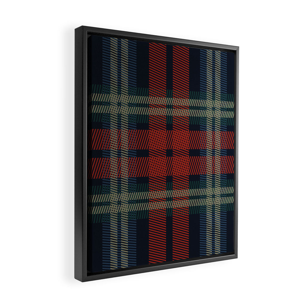 Navy Blue Red Classic Plaid Framed Canvas Print Gallery Image 2
