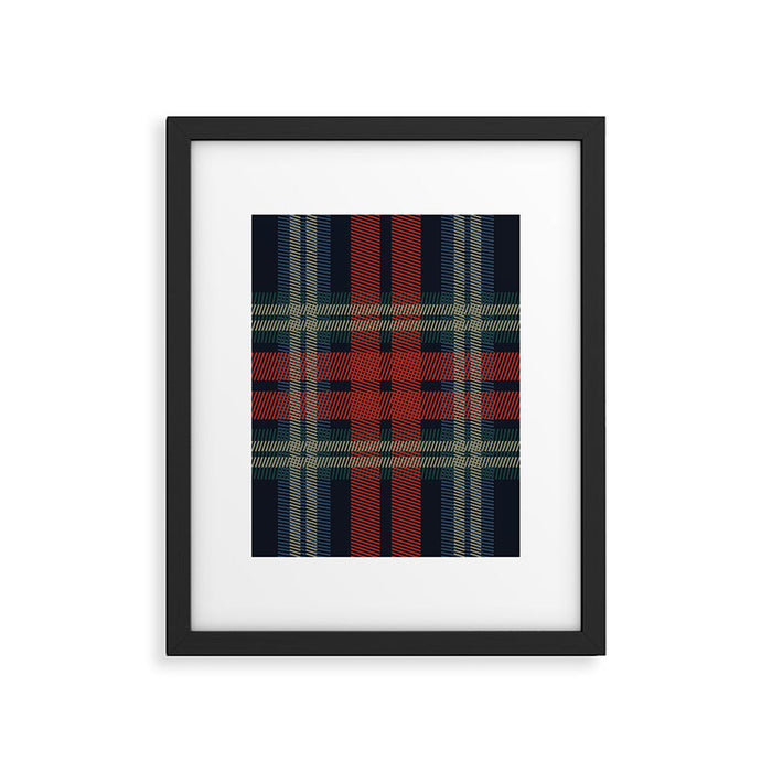 Navy Blue Red Classic Plaid Framed Art Print Gallery Image 1