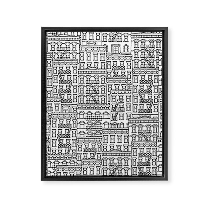 New York Hand Drawn Illustration Framed Canvas Print Gallery Image 8