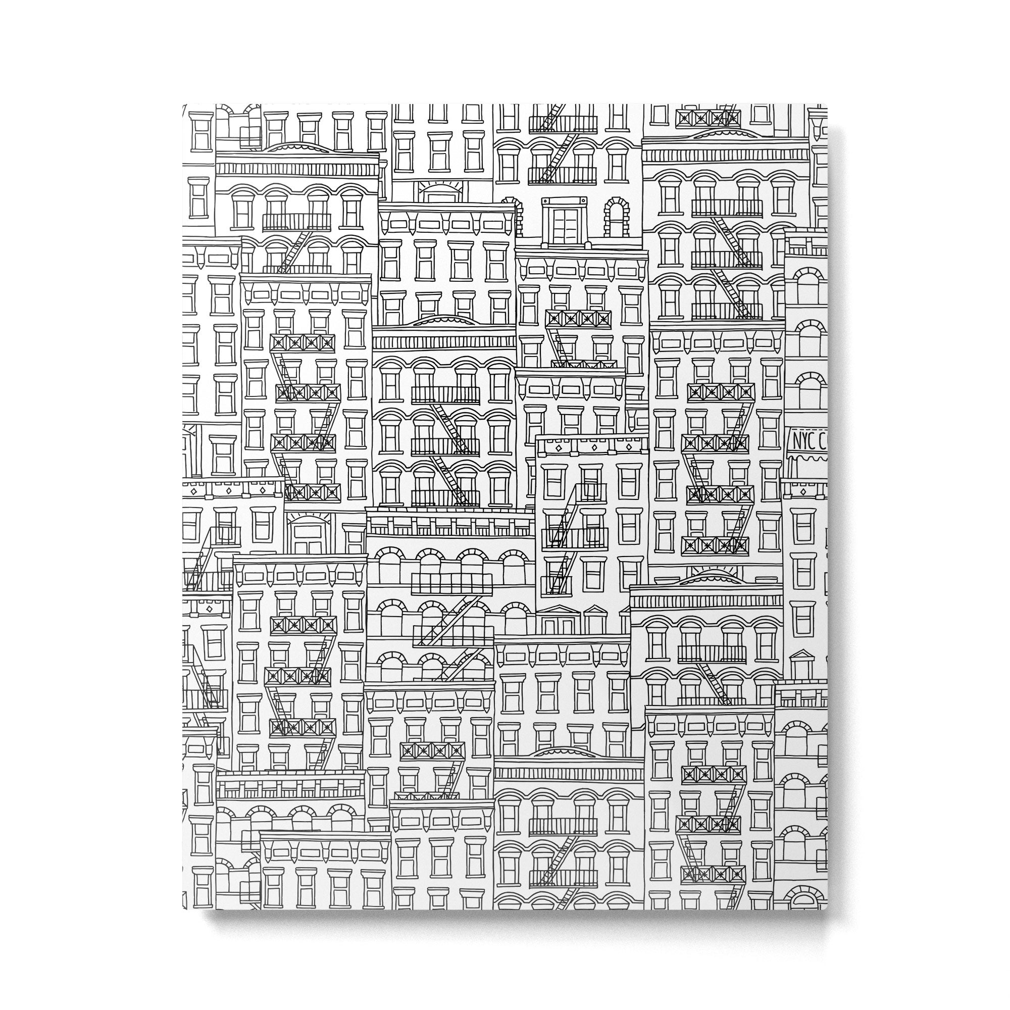 New York Hand Drawn Illustration Metal Print Gallery Image 6
