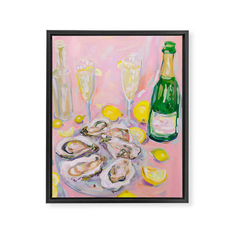 Oysters and Champagne Celebration Framed Canvas Print Gallery Image 6