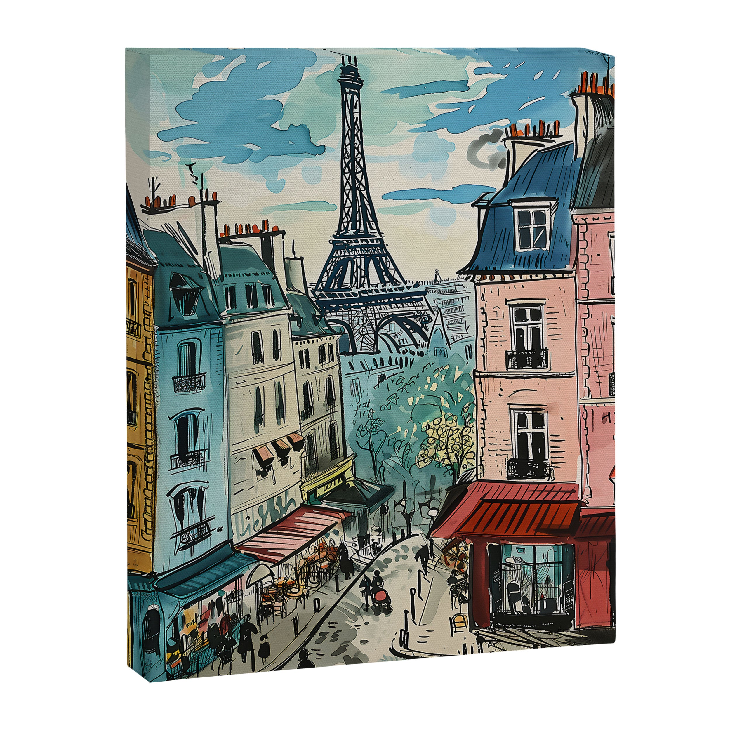 Paris Illustration Canvas Print Gallery Image 8