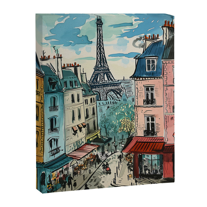 Paris Illustration Canvas Print Gallery Image 1