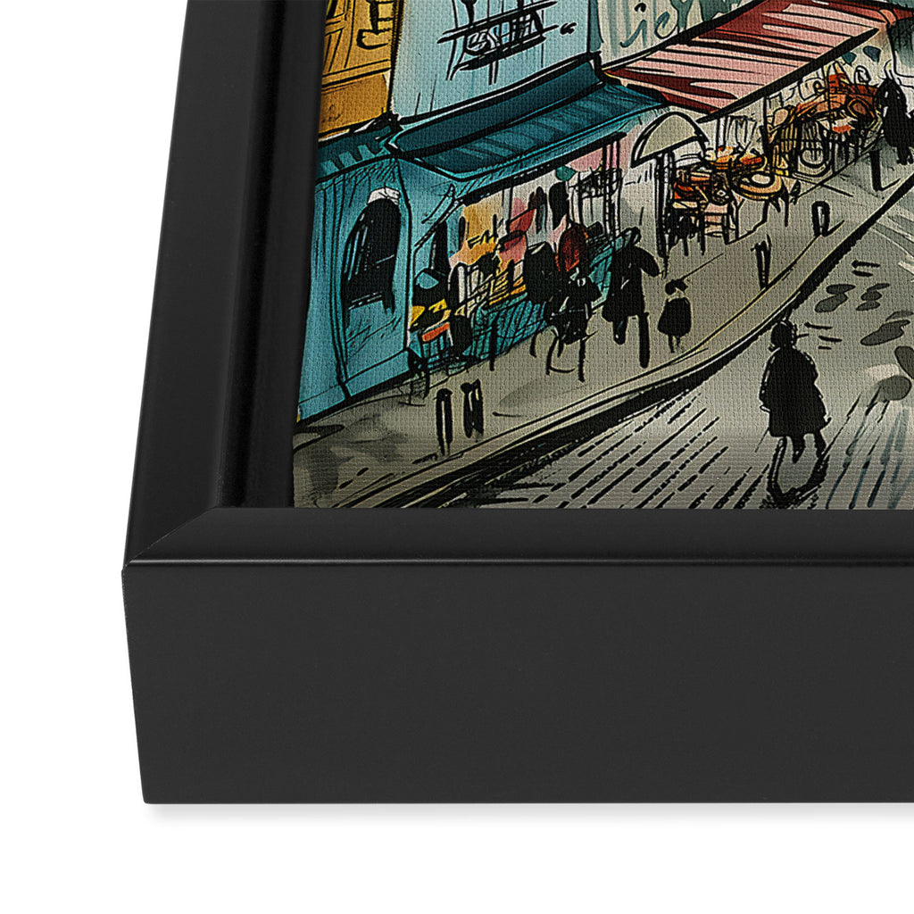 Paris Illustration Framed Canvas Print Gallery Image 3