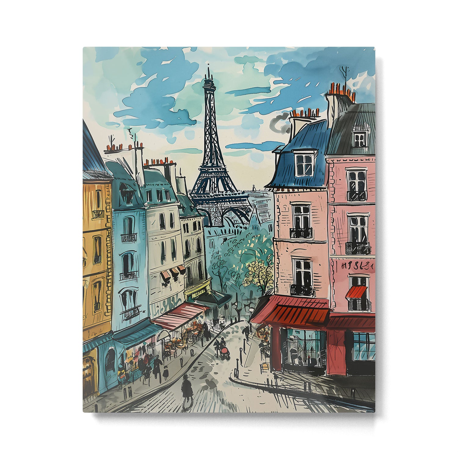 Paris Illustration Metal Print Gallery Image 6