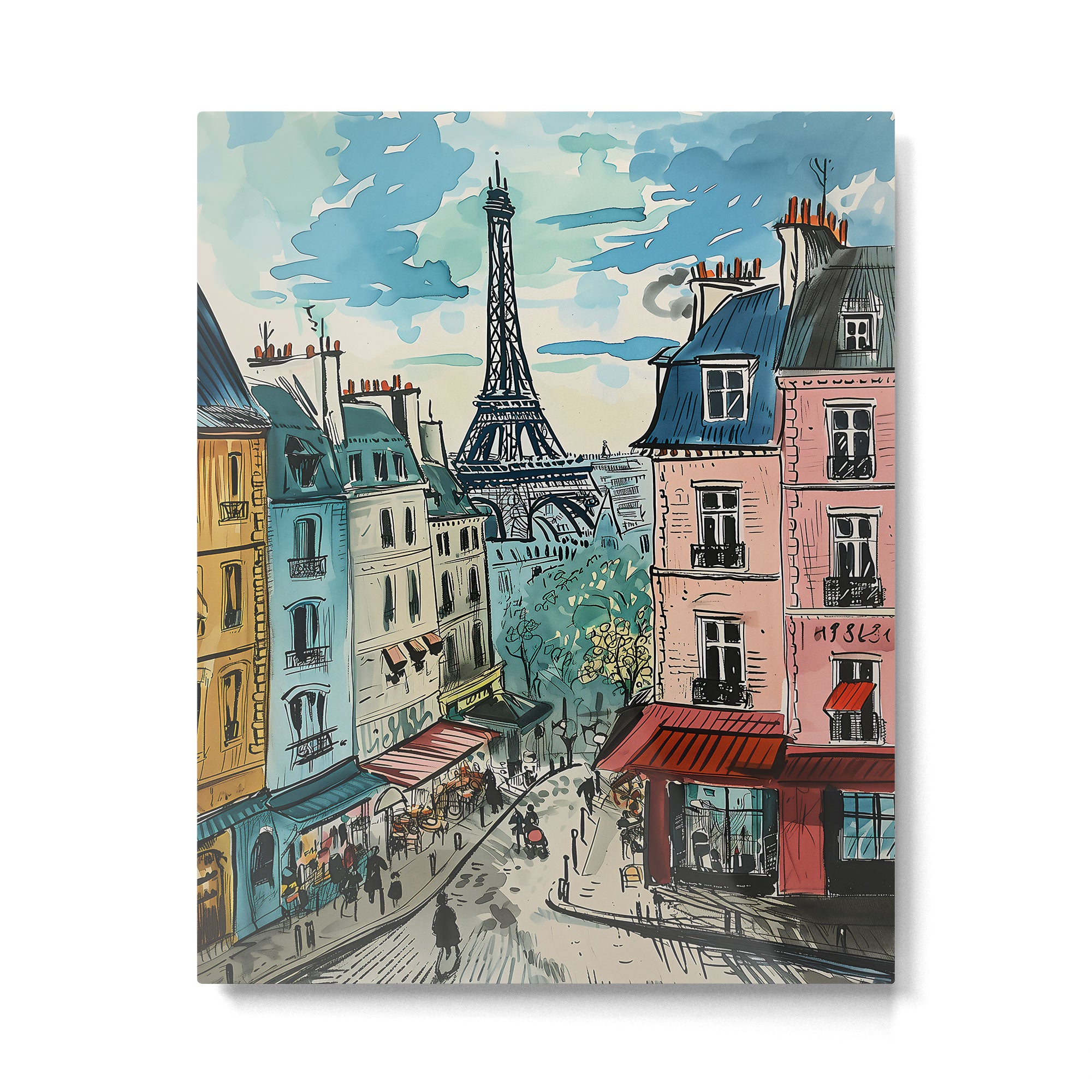 Paris Illustration Metal Print Gallery Image 6