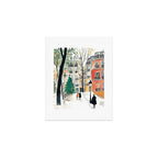 Parisian Christmas Street Scene Art Print Gallery Image 1