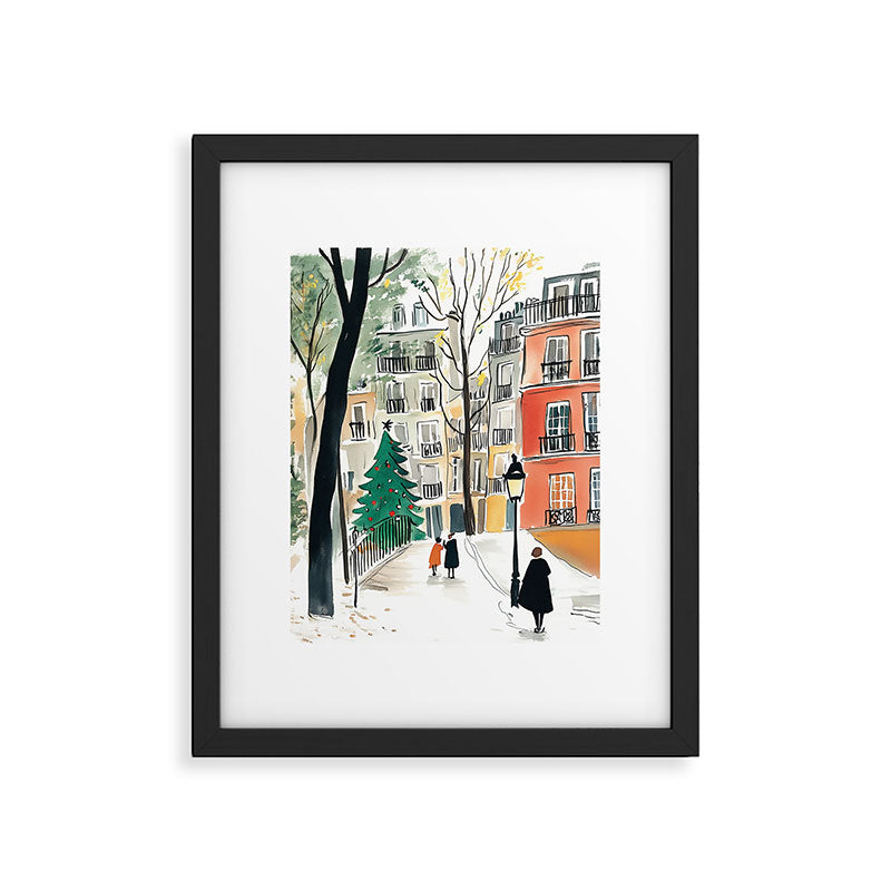 Parisian Christmas Street Scene Framed Art Print Gallery Image 5