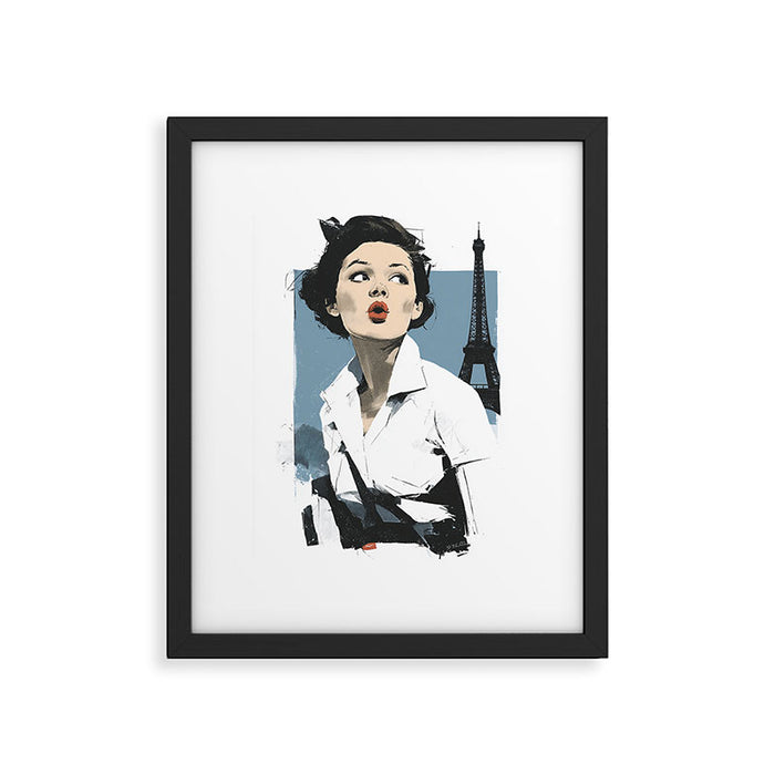 Parisian Glamour in Retro Style Framed Art Print Gallery Image 1