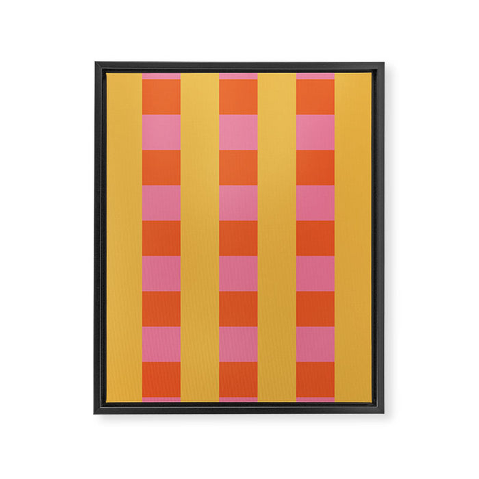 Playful Stripes in Bold Harmony Framed Canvas Print Gallery Image 1