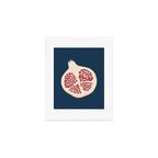 Pomegranate Fruit Navy Blue Art Print Gallery Image 1
