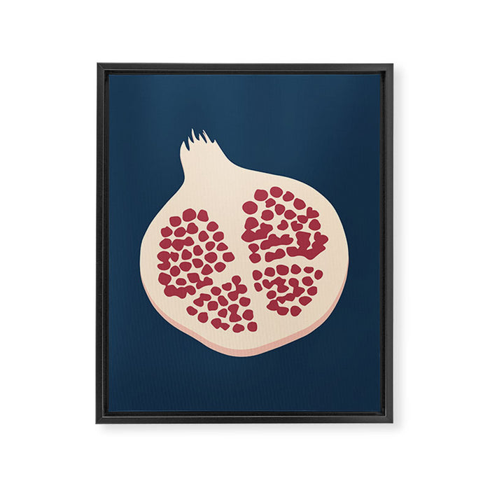 Pomegranate Fruit Navy Blue Framed Canvas Print Gallery Image 1