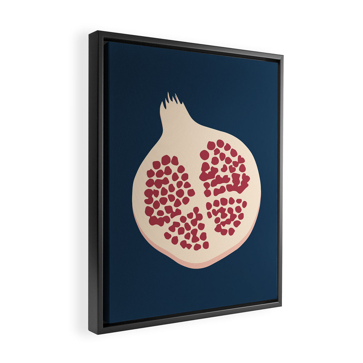 Pomegranate Fruit Navy Blue Framed Canvas Print Gallery Image 2
