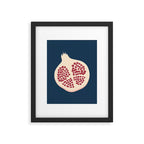 Pomegranate Fruit Navy Blue Framed Art Print Gallery Image 6