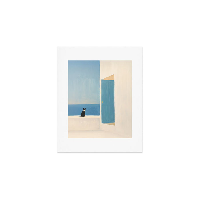Quiet Cat by the Sea Art Print Gallery Image 1